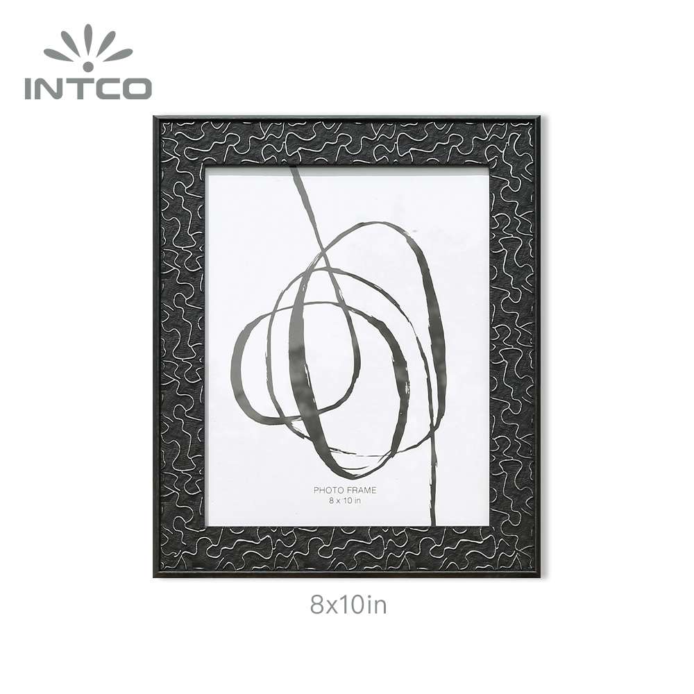 Intco 8x10in black classic embossed photo frame